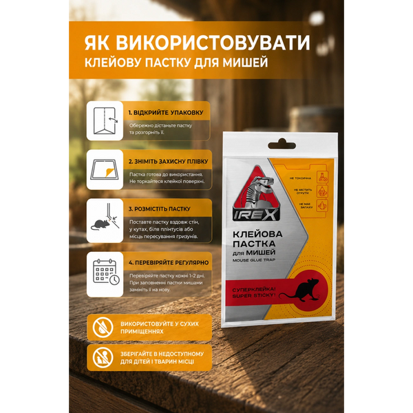Пастка клейова для мишей IREX, 1 шт. IRR011 фото